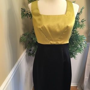 Green and black midi dress